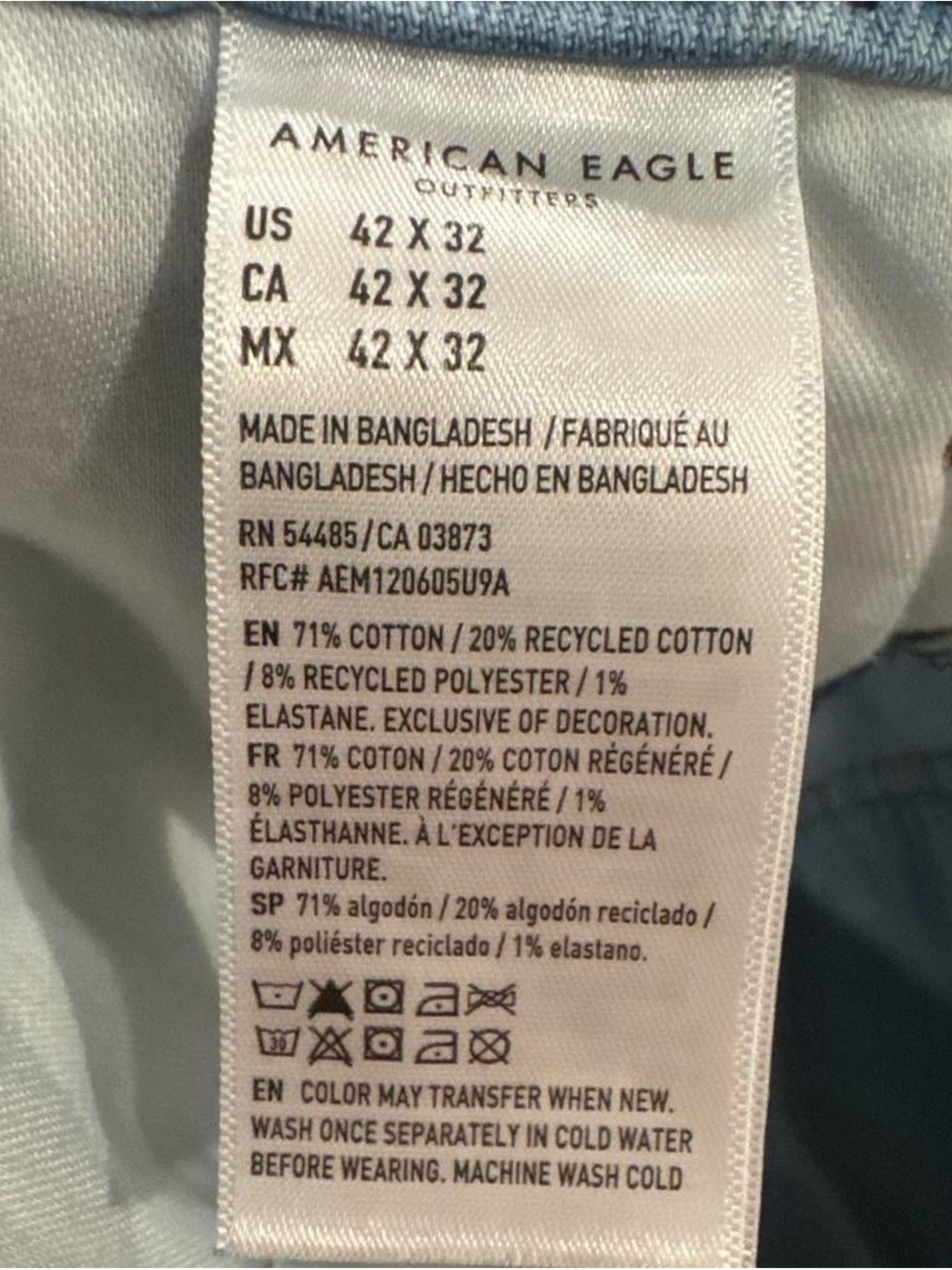 American Eagle Outfitters Athletic Slim Jeans - Faded Light Blue - Picture 3 of 4